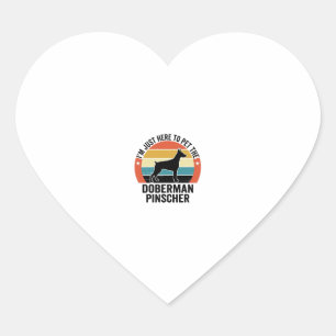 Vintage Doberman Pinscher Dog Lover Shirt Design Heart Sticker