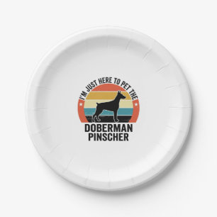 Vintage Doberman Pinscher Dog Lover Shirt Design Paper Plate