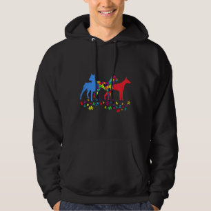 Vintage Doberman Puzzle Autism Awareness Dog Hoodie
