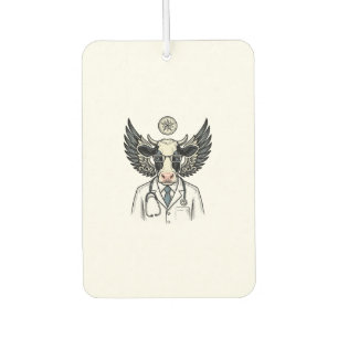 Vintage Doctor Cow Vector Shirt Design_1 Car Air Freshener