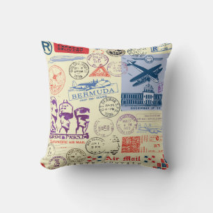 Vintage Document Stamp Decor Set Cushion