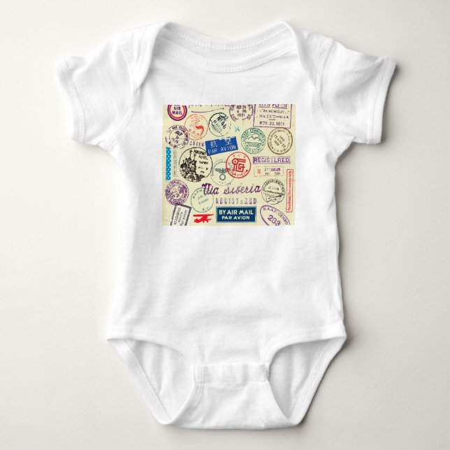Vintage Document: Stamp Set Collection. Baby Bodysuit (Front)