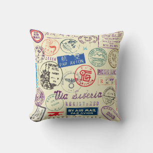 Vintage Document: Stamp Set Collection. Cushion