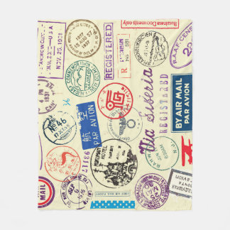 Vintage Document: Stamp Set Collection. Fleece Blanket