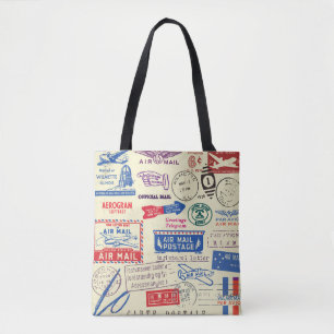 Vintage Document Stamp Set Design. Tote Bag