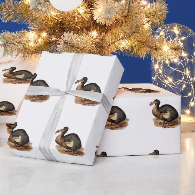 Vintage Dodo Bird Illustration Wrapping Paper (Holidays)