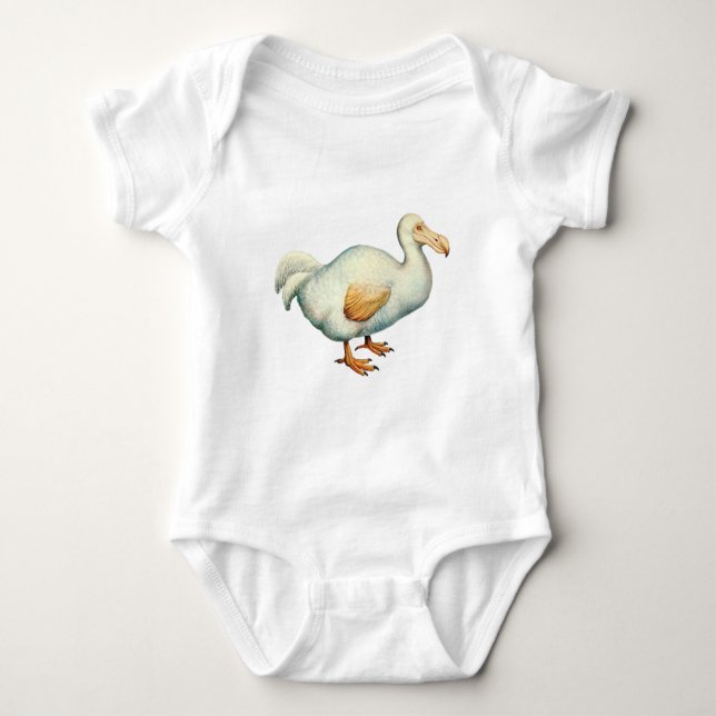 Vintage Dodo Illustration Baby Bodysuit (Front)
