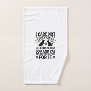 Vintage Dog Cat Religion Quote Pet Lover Design_1 Hand Towel