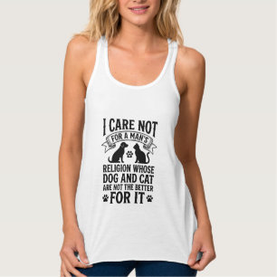 Vintage Dog Cat Religion Quote Pet Lover Design_1 Singlet