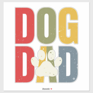 Vintage Dog Dad Paw Print Retro Typography Shirt_1