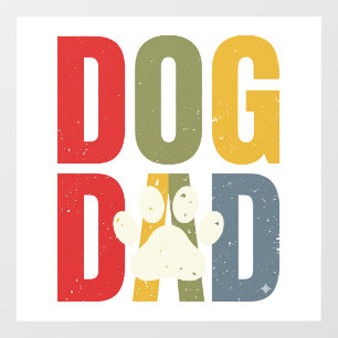 Vintage Dog Dad Paw Print Retro Typography Shirt_1