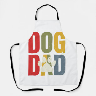 Vintage Dog Dad Paw Print Retro Typography Shirt_1 Apron