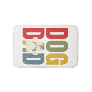 Vintage Dog Dad Paw Print Retro Typography Shirt_1 Bath Mat