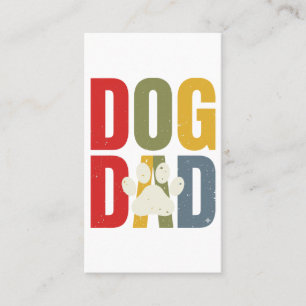 Vintage Dog Dad Paw Print Retro Typography Shirt_1 Business Card