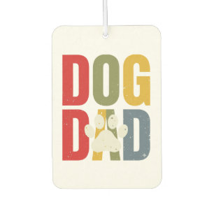 Vintage Dog Dad Paw Print Retro Typography Shirt_1 Car Air Freshener