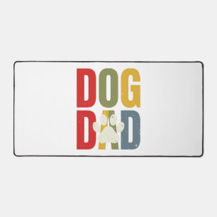 Vintage Dog Dad Paw Print Retro Typography Shirt_1 Desk Mat