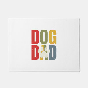 Vintage Dog Dad Paw Print Retro Typography Shirt_1 Doormat
