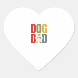 Vintage Dog Dad Paw Print Retro Typography Shirt_1 Heart Sticker