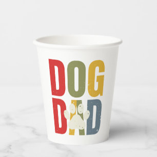 Vintage Dog Dad Paw Print Retro Typography Shirt_1 Paper Cups