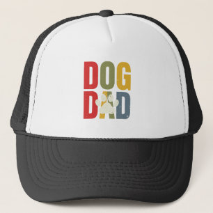 Vintage Dog Dad Paw Print Retro Typography Shirt_1 Trucker Hat