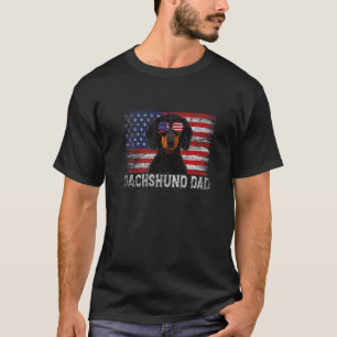 Vintage Dog Dad Retro Dachshund Dad Father's Day   T-Shirt