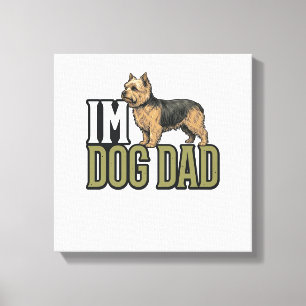 Vintage Dog Dad Terrier Engraving Shirt Design_1 Canvas Print