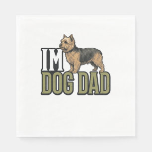 Vintage Dog Dad Terrier Engraving Shirt Design_1 Napkin