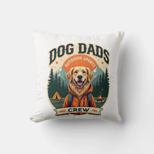 Vintage Dog Dads Outdoor Sports Crew Golden Retrie Cushion