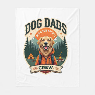 Vintage Dog Dads Outdoor Sports Crew Golden Retrie Fleece Blanket