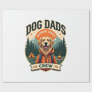 Vintage Dog Dads Outdoor Sports Crew Golden Retrie Wrapping Paper