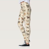 Vintage Dog Drawings Patterned