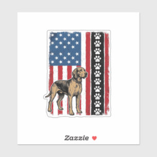 Vintage Dog Flag Paw Print Patriotic Shirt Design_
