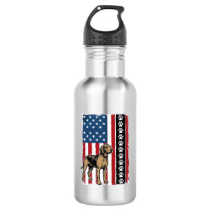 Vintage Dog Flag Paw Print Patriotic Shirt Design_ 532 Ml Water Bottle