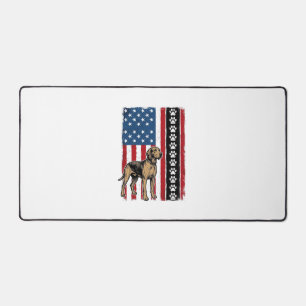 Vintage Dog Flag Paw Print Patriotic Shirt Design_ Desk Mat