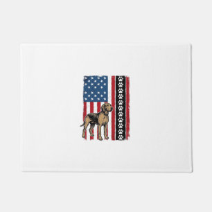 Vintage Dog Flag Paw Print Patriotic Shirt Design_ Doormat