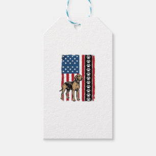 Vintage Dog Flag Paw Print Patriotic Shirt Design_ Gift Tags