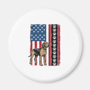 Vintage Dog Flag Paw Print Patriotic Shirt Design_ Magnet