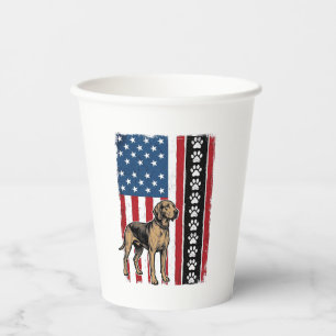 Vintage Dog Flag Paw Print Patriotic Shirt Design_ Paper Cups