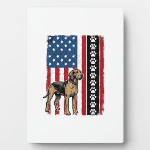 Vintage Dog Flag Paw Print Patriotic Shirt Design_ Plaque