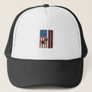 Vintage Dog Flag Paw Print Patriotic Shirt Design_ Trucker Hat