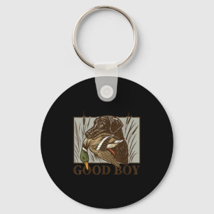 Vintage Dog Good Boy Duck Hunting Labrador Retriev Key Ring