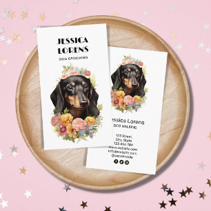 Vintage Dog Groomer Pet  Dachshund Puppy Business Card