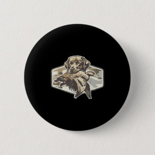 Vintage Dog Hunting Duck Funny Labrador Camouflage 6 Cm Round Badge