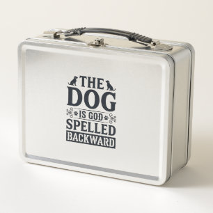 Vintage Dog Is God Spelled Backward Shirt Design_1 Metal Lunch Box