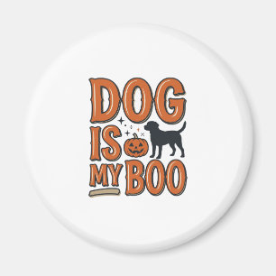 Vintage Dog Is My Boo Halloween Shirt Design_1 Magnet