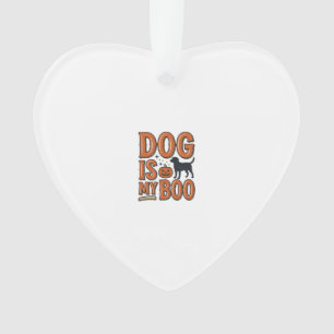 Vintage Dog Is My Boo Halloween Shirt Design_1 Ornament