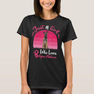 Vintage Dog  Just A Girl Who Loves Belgian Malinoi T-Shirt