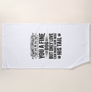 Vintage Dog Lover Quote Typography Design_1 Beach Towel