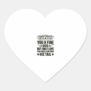 Vintage Dog Lover Quote Typography Design_1 Heart Sticker