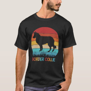 Vintage Dog Lover Silhouette Border Collie T-Shirt